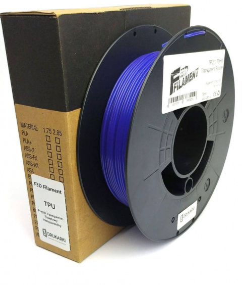F3D TPU Filament 1.75 purpurowy transparent 0.2 kg