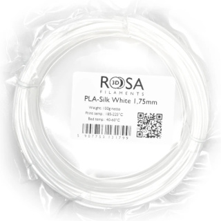 Próbka filamentu Rosa PLA-SILK White 1.75 mm