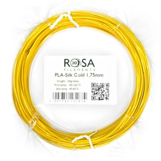 Próbka filamentu Rosa PLA-SILK Gold 1.75 mm