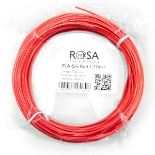 Próbka filamentu Rosa PLA-SILK Red 1.75 mm