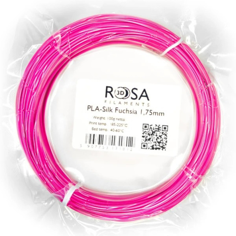 Próbka filamentu Rosa PLA-SILK Fuchsia 1.75 mm